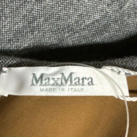 Max Mara Ginnata Wool Midi Dress Size 8 Front Zip Sheath Dark Gray NWT - Picture 10 of 16